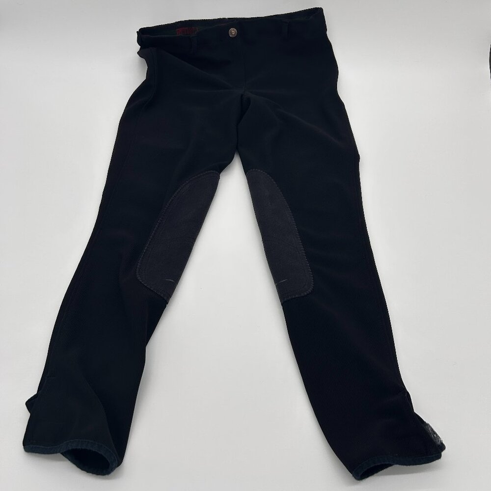 Tuff Rider Women Pull On Breeches Riding Pants Charcoal Black Size 30 Equestrian